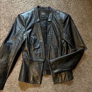 Bebe Black Textured Leather Jacket
